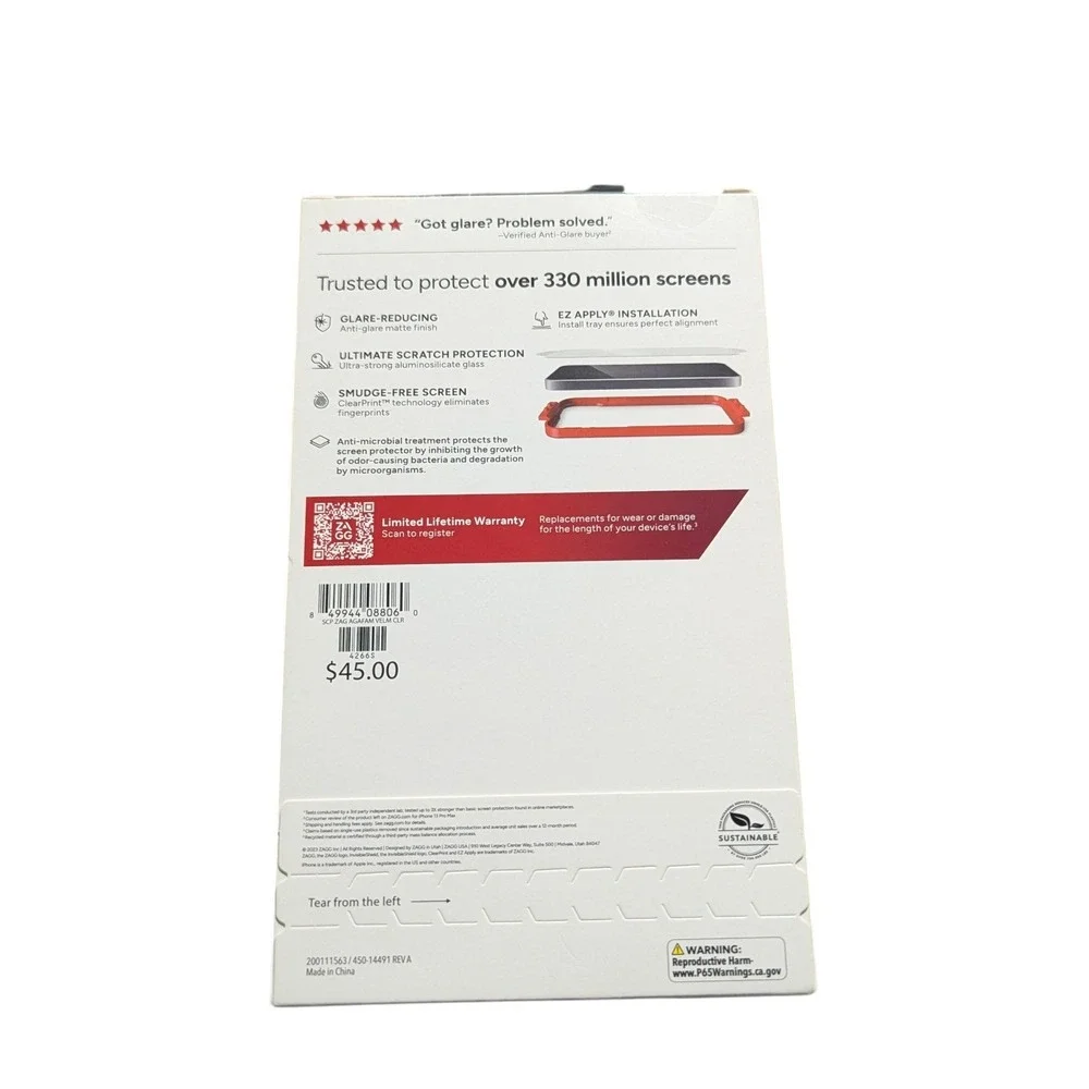 Mm1N ZAGG Invisible Glass Anti-Glare Screen Protector‎ for Apple iPhone 15 Pro